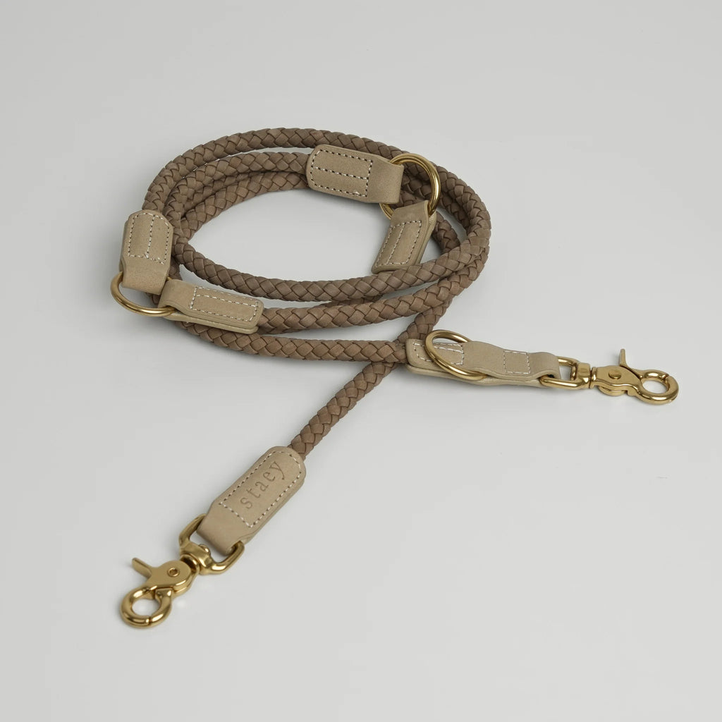 KAIA BRAIDED DOG LEASH | TAUPE