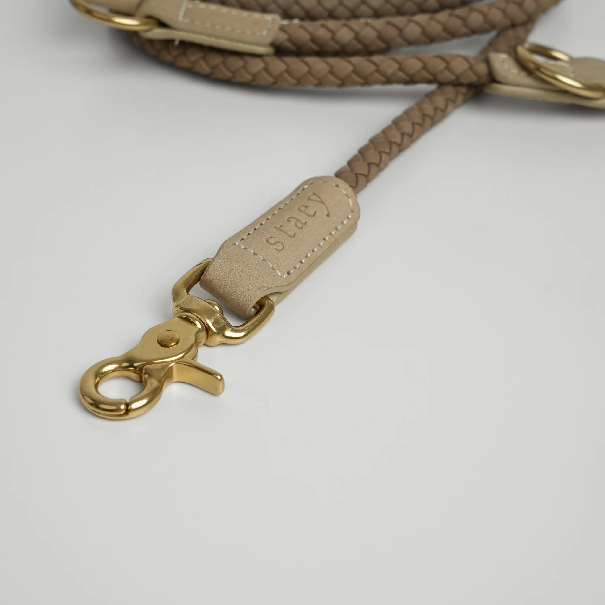 KAIA BRAIDED DOG LEASH | TAUPE