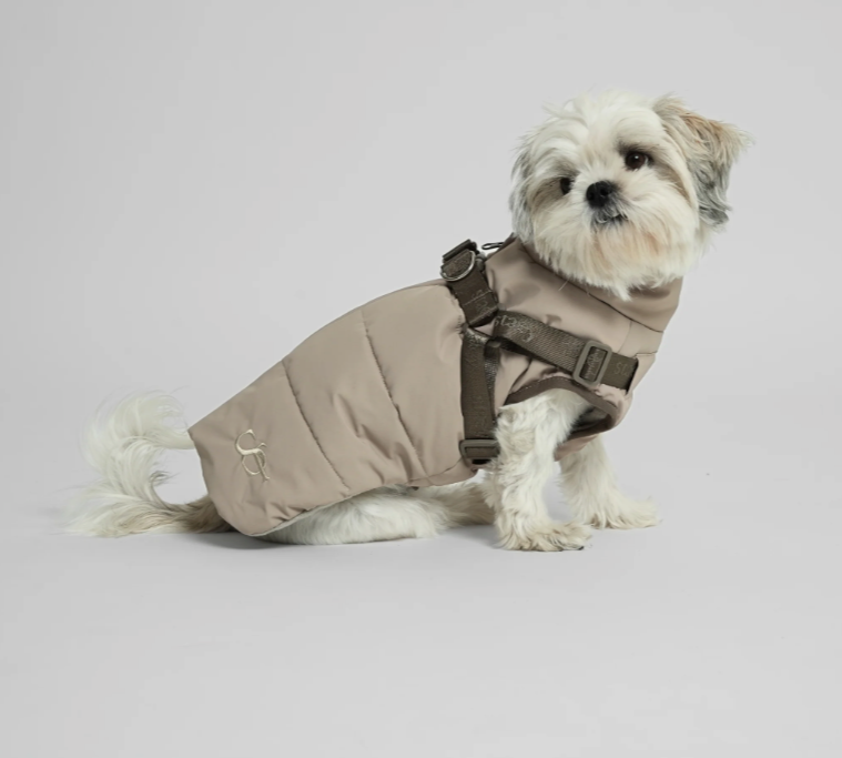 Vera Dog Coat w. Harness | Sand