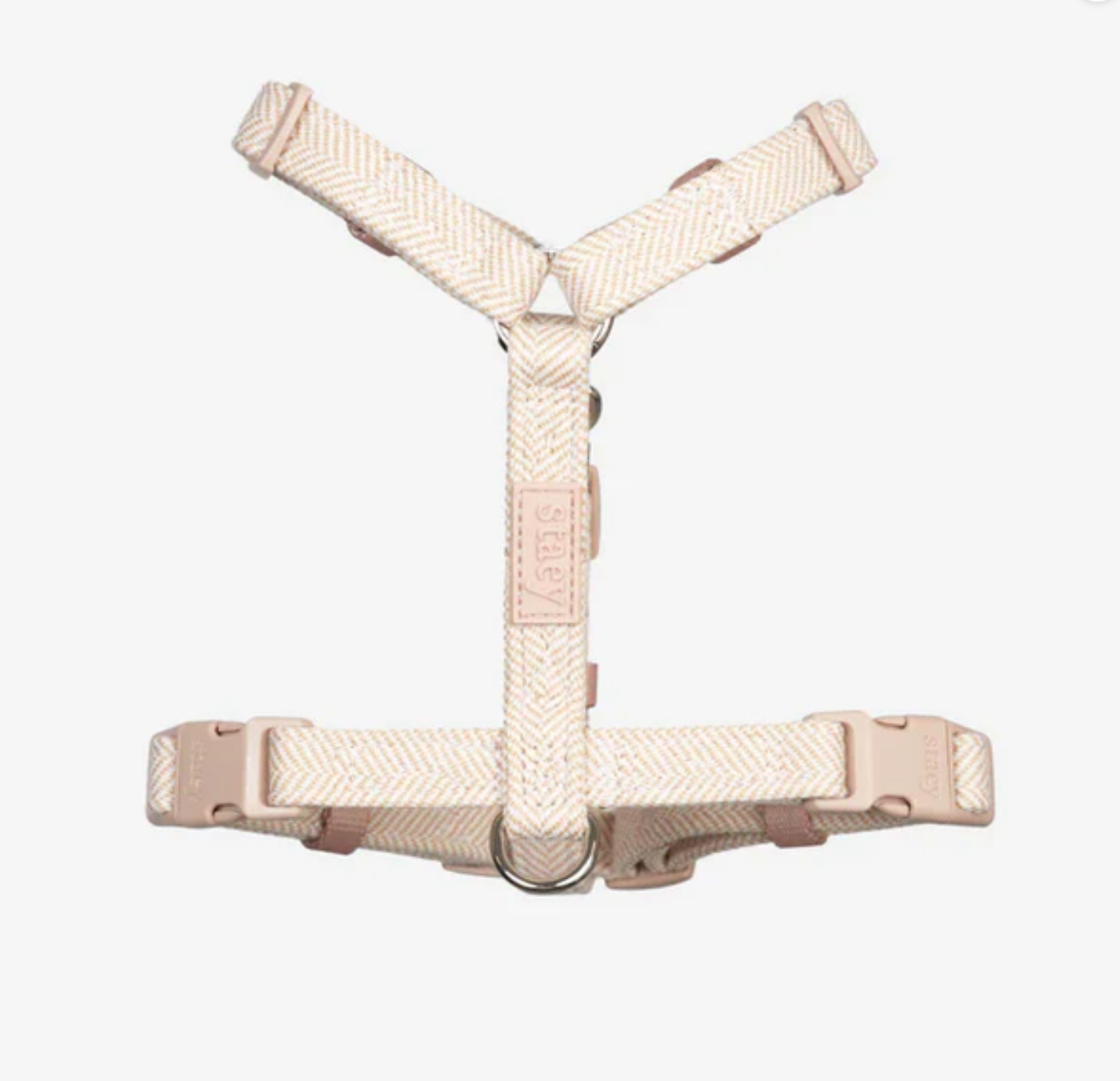 TARA H-STRAP DOG HARNESS | LIGHT ROSE